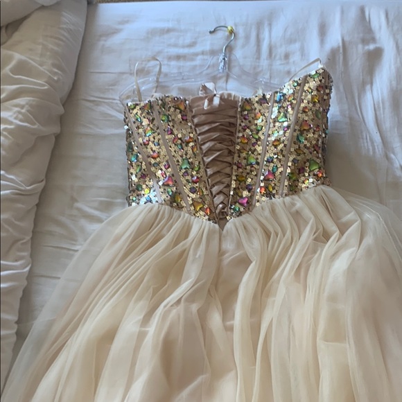 Sequin Bustier Tulle Gown